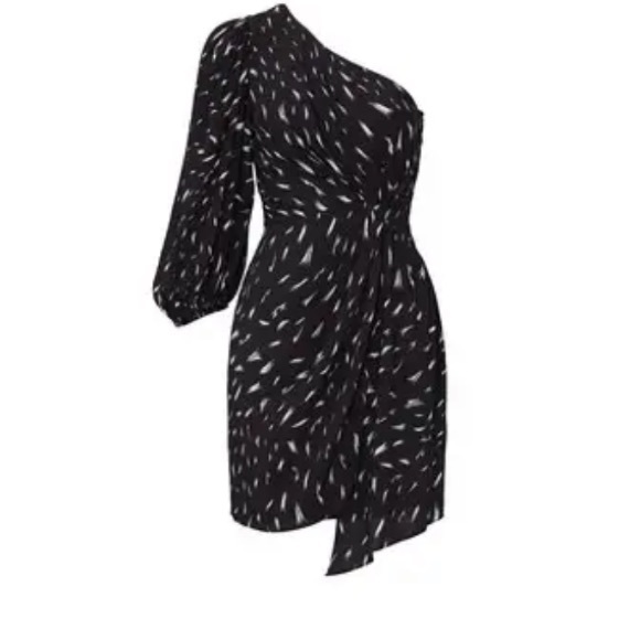 IRO Akubra One Shoulder Dress black white 32 nwt - Picture 3 of 9